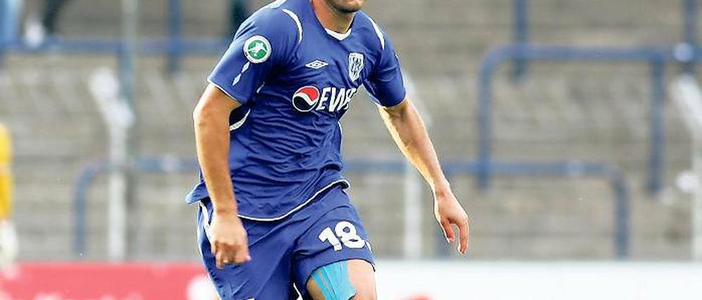 Wieder in Torlaune. Anton Makarenko will auch morgen in Frankfurt treffen.