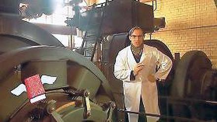 Moderator Marc Langebeck im Heizkraftwerk Beelitz-Heilstätten.