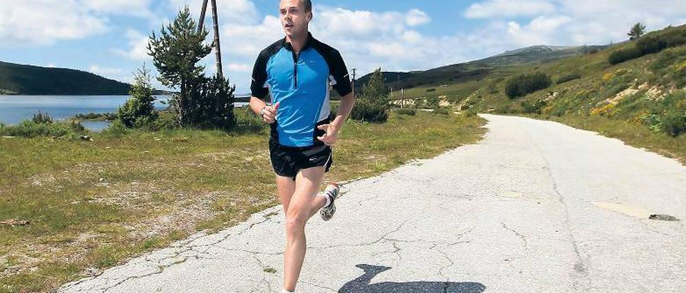 Andre Pollmächer im Training auf den Belmeken. Morgen will er sich beim Frankfurt-Marathon als bislang einziger deutscher Läufer für London 2012 qualifizieren.