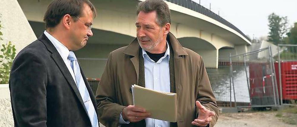 Unseins über Förderhöhe. Jörg Vogelsänger (li.) und Jann Jakobs.