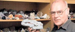 Sammler. Bernhard Frick organisiert die Mineralien- und Fossilienbörse.