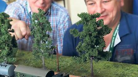 Modelleisenbahner. Vereinschef Peter Fiedler (l.) und Frank Triebel.