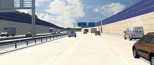 Vision. So sollen die Lärmschutzwände bei Michendorf aussehen.