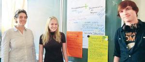 Wälzten große Fragen: Lioba Diez, Constanze Rocksch, Steven Bauriedl.