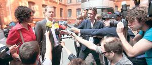 Koalitionspartner in spe. Die Grünen-Landesvorsitzende Bettina Jarasch und SPD-Partei- und Fraktionschef Michael Müller nach dem gestrigen Sondierungsgespräch.