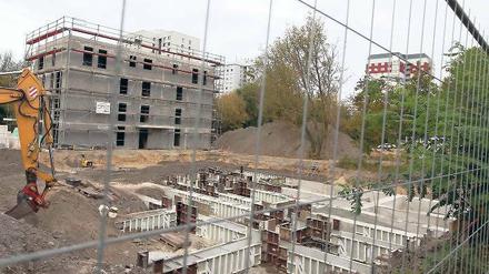 Nachbarschaft des ILB-Neubaus: die Auen- und Terrassenhäuser der Firma Semmelhaack in der Babelsberger Straße, für die in diesem Sommer Baubeginn war. 229 sollen Wohnungen entstehen. Die brandenburgische Investitionsbank will ab Frühjahr 2014 bauen.