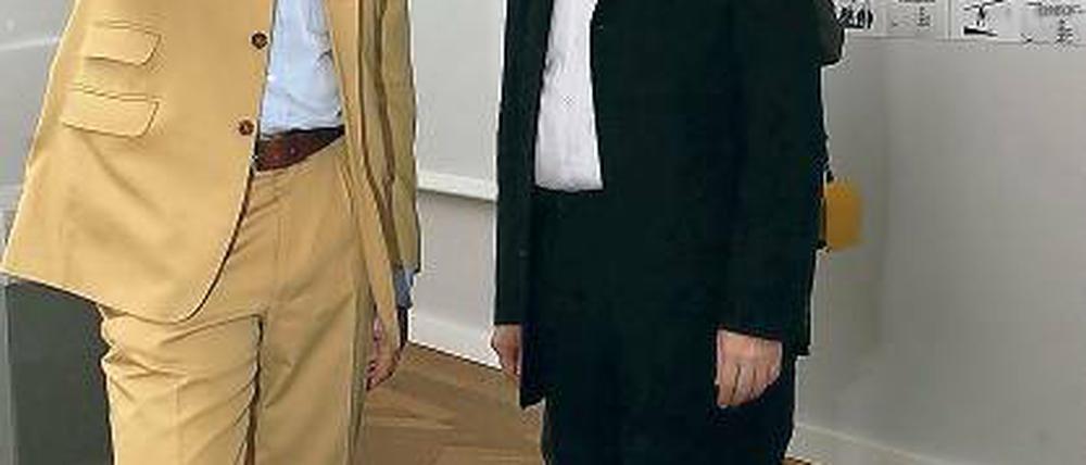 Mauerperspektiven: Mathias Döpfner (l.) und Thierry Noir.