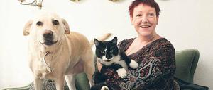 Im Kreise der Lieben. Andrea Meissner nebst tierischer Begleitung.