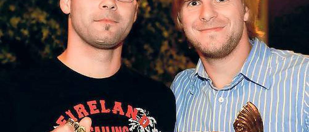 Laufende Brüder. Sven (l.) und Patrick Moritz starten beim Berlin-Marathon.