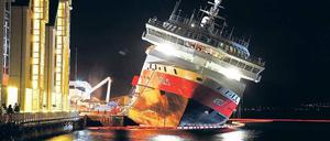 Gefährliche Schlagseite. Das Passagierschiff „Nordlys“ drohte am Freitag zu sinken.
