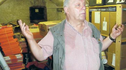Knuth Steenwerth im früheren Luftschutzkeller unter dem Kino.