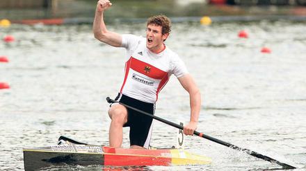 Konnte wieder jubeln. Sebastian Brendel vom KC Potsdam war mit acht Titeln erfolgreichster Paddler der Deutschen Kanu-Meisterschaften in München.