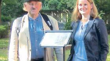 Nachfahren des Künstlers:Wolfgang Keller und Manja Zecha.
