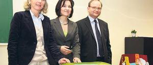 Klimarettung. Bettina Maes, Katherina Reiche und Ottmar Edenhofer diskutierten gestern mit Schülern der Marienschule über Klimawandel und Umweltschutz.