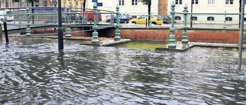 Extremwetter. Auch in Potsdams Innenstadt hat es in diesem Sommer Rekordniederschläge gegeben.