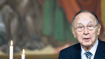 Worte des Gedenkens. Der frühere Bundesaußenminister Hans-Dietrich Genscher (FDP) sprach auf der Gedenkveranstaltung des Landes Brandenburg zum Mauerbau.