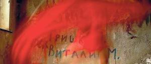 Schwebender Frauenakt. Mehrfachbelichtung in Beelitz-Heilstätten.