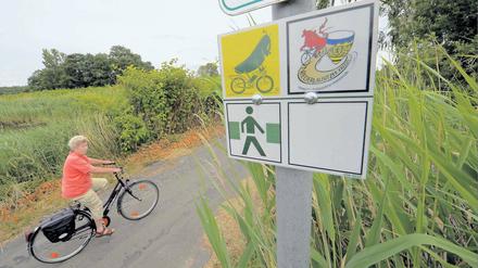 Immer der Gurke nach. 250 Kilometer lang ist der Radweg.
