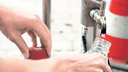 Angezapft. In Babelsberg sind jetzt weniger Proben als in den letzten Tagen mit Keimen belastet. Dennoch muss das Wasser weiter abgekocht werden. Damit das Trinkwasser bald wieder sauber ist, spülen die Stadtwerke das Leitungsnetz durch.