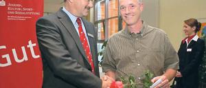 MBS-Chef Johannes Werner und Andreas Hueck vom „Poetenpack“.