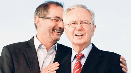 Redner: Ex-Regierungschef Stolpe am Freitag neben Nachfolger Platzeck.