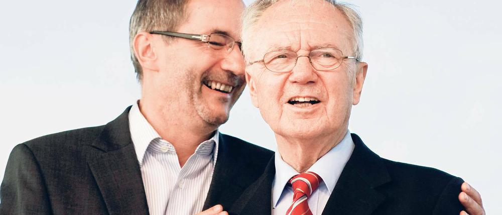 Redner: Ex-Regierungschef Stolpe am Freitag neben Nachfolger Platzeck.