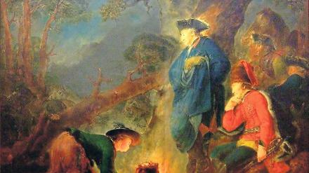 Trügerische Idylle. Friedrich der Große vor der Schlacht bei Torgau, gemalt 1791 von Bernhard Rode.