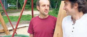 Gegen Gummi. Andrè Falk (l.) und Daniel Zeller von der Westkurve.