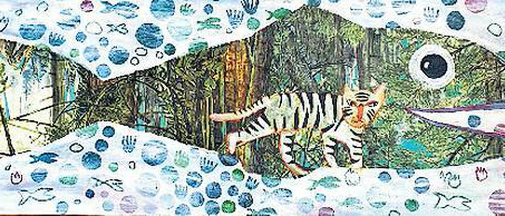 Ein Fisch der träumt er wäre ein Tiger. Einer von Julia Brömsels „Landfischen“.