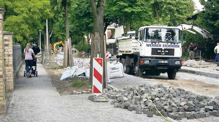Strittig: Die Mangerstraße erhält einen neuen Pflasterbelag aus Konjunkturmitteln. Das rügt der Landesrechnungshof.