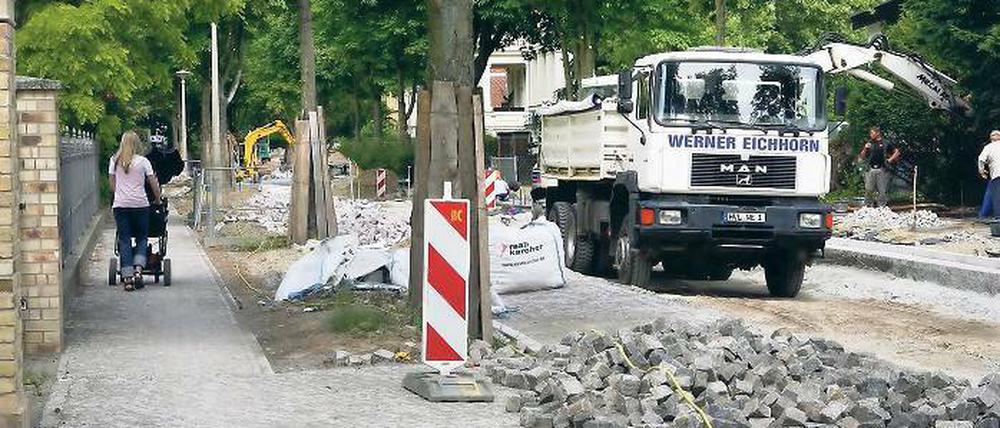 Strittig: Die Mangerstraße erhält einen neuen Pflasterbelag aus Konjunkturmitteln. Das rügt der Landesrechnungshof.