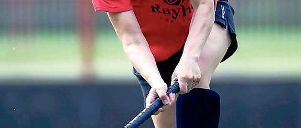 Hockey in Potsdam. Nadine Richter kämpft heute mit den Damen in Berlin.