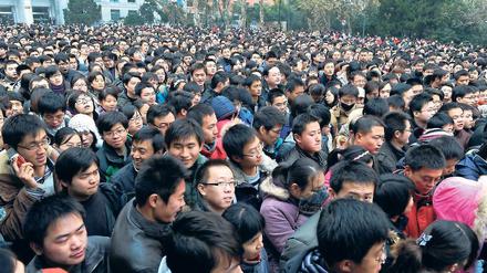 Kulturelle Unterschiede. Auf dem Campus der University in Hefei in China.