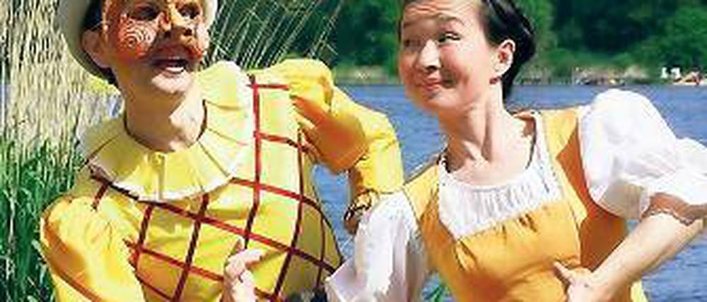Bei der Probe: Noriko Seki und Steffen Findeisen.