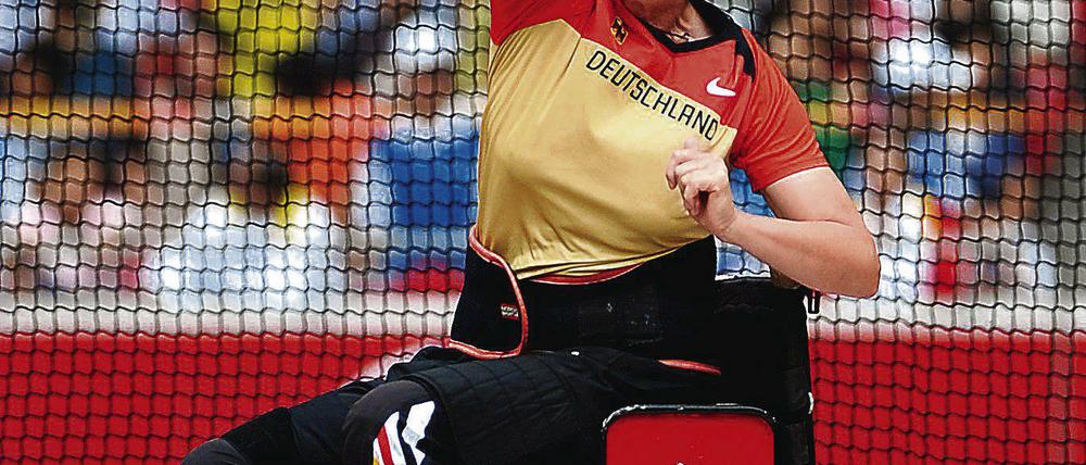 Wurf zum Weltrekord: Marianne Buggenhagen ist Goldmedaillengewinnerin.