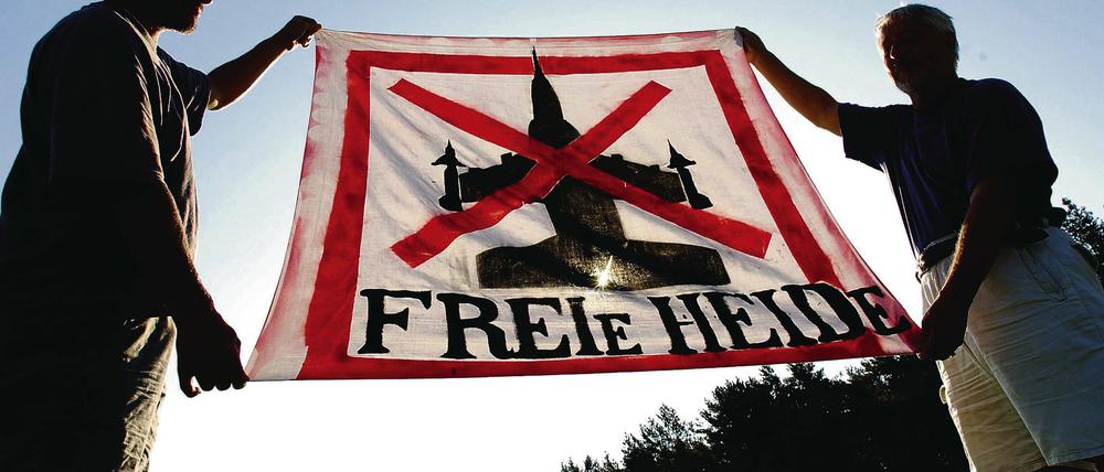 Widerstand. Seit 16 Jahren verhindern die Gegner die militärische Nutzung.