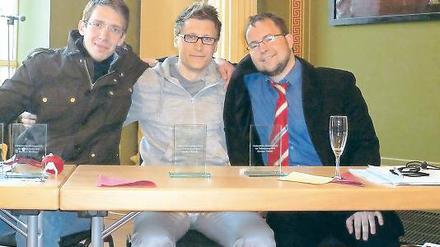 &#Hochleistungs-Debattierer: Florian Umscheid, Markus Heilig und Moritz Kirchner aus Potsdam.