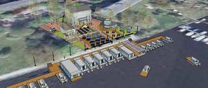 Fließender Übergang von Land- und Wassertouristik: Für 2,6 Millionen Euro entsteht an der Potsdamer Havel ein Freizeithafen für Hobby-Flößer und Wasserwanderer. Janine Busse (l.) und Janine Schubert-Kandzorra präsentieren die Pläne.