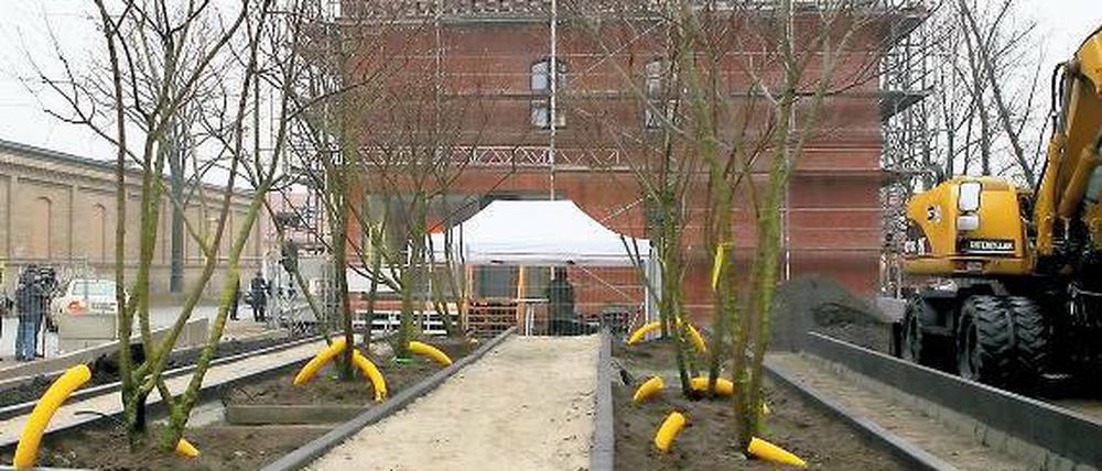 Mit Garten. Sitz der Bundestiftung Baukultur in der Schiffbauergasse.
