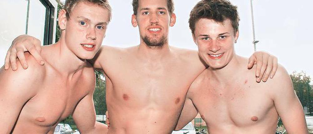 Trio für Deutschland. Felix Wolf, Jannick Lebherz und Christian Diener (v. l.).