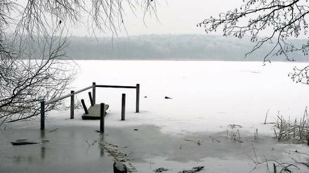 Winterruhe. Eis und Raureif verzaubern derzeit das Ufer auf Hermannswerder, dort, wo im August dieses Jahres zum ersten Mal die Seefestspiele stattfinden sollen. Schüler des benachbarten evangelischen Gymnasiums wehren sich gegen die Pläne.