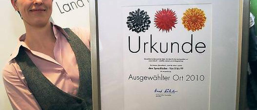 Auszeichnung für den Sprachladen von Anna-Kristina Mohos.