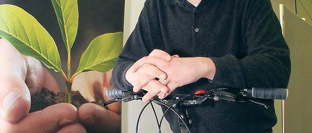 Kilometertreter. Michael Gabriel fährt täglich 40 Kilometer mit dem Rad.
