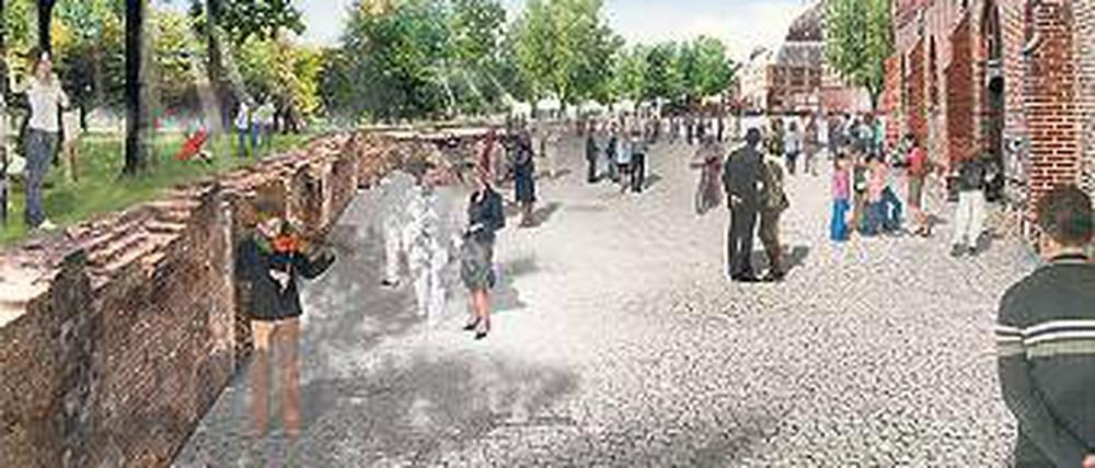 Ausgebuddelt. Für das Areal vor dem Rathaus hatten die renommierten Architekturbüros Chipperfield, Graft und Kiefer im vorigen Jahr mehrere Szenarien entworfen. Eines davon war der Archäologische Garten, in dem Ausgrabungen präsentiert werden.