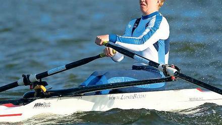 Auf Medaillenjagd. Stefanie Schiller hier bei den Deutschen Kleinbootmeisterschaften auf dem Beetzsee startet bei den WM in Neuseeland im Doppelzweier.