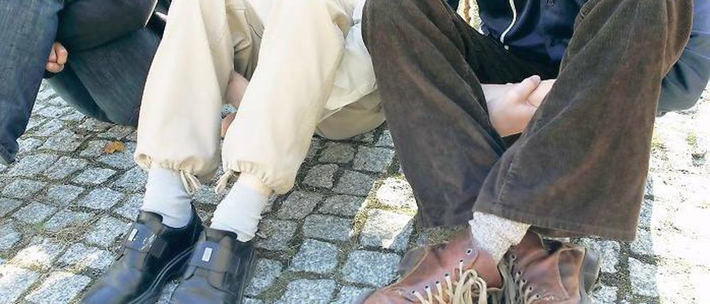 Training an der Uni Potsdam. Eine korrekte Blockade will gelernt sein.