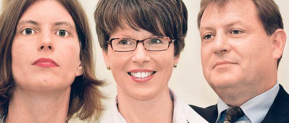 Werben um Wählerstimmen: Claudia Tittel, Kerstin Hoppe und Roland Büchner (v.l.).