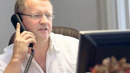 Machertyp. Andreas Gerlach, hier in seinem Büro im LSB, wird morgen 50.