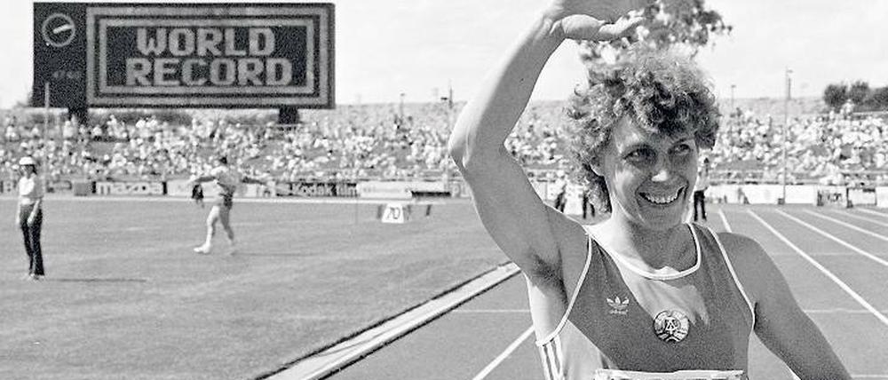 Eine Zeit für die Ewigkeit. In Canberra lief die Rostockerin Marita Koch 1985 die 400 Meter in 47,60 Sekunden.