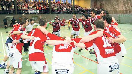 Bundesligist. Zu den sportlichen Erfolgen in 20 Jahren Handball-Verband Brandenburg zählte der erste Aufstieg des VfL Potsdam 2006 in die zweite Liga (Foto).